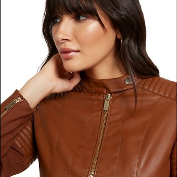 NEW YORK COMPANY, NEW BROWM MOTO JACKET SMALL - Picture 3 of 4